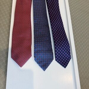 Italo Ferretti & Ermenegildi Zenga Men's Tie Set - Red, Blue, and Purple